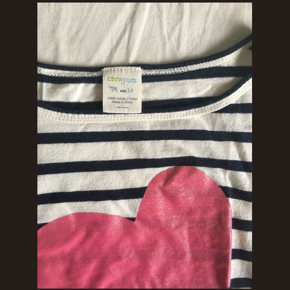 Crewcuts sparkly heart T Shirt size 14. - Picture 2 of 2
